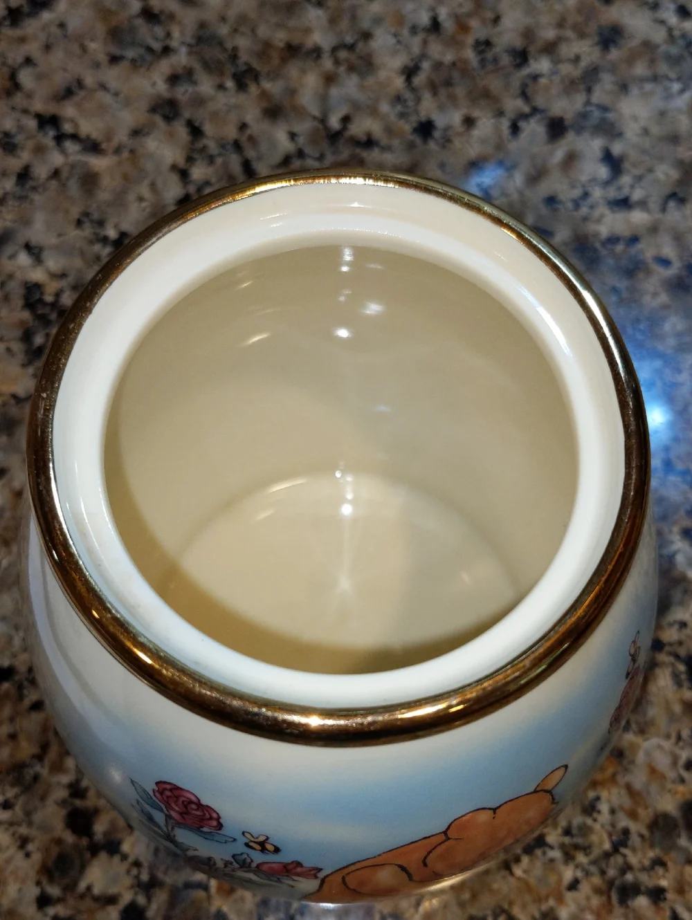 Vtg Disney 1999 Lenox Porcelain Winnie the Pooh Honey Pot 24k Gold Trim No Lid